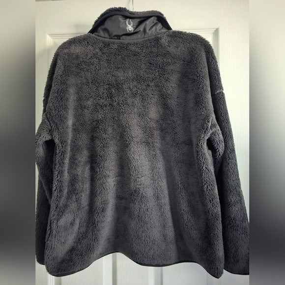 Spyder Cozy Faux Fur Pullover Jacket-Black-Size Large-NWT - Picture 9 of 11